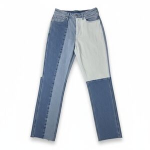 Hollister Curvy High-Rise Mom Jeans Patchwork Colorblock Size 00L W23